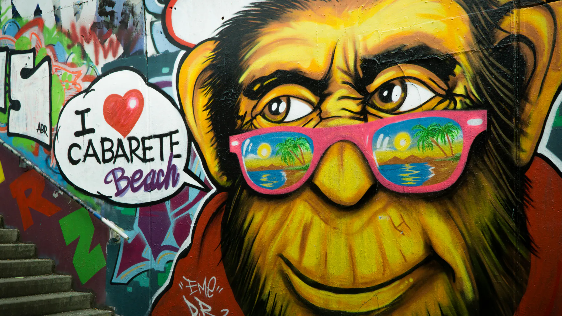 Graffiti of a monkey wearing sunglasses (placeholder image)